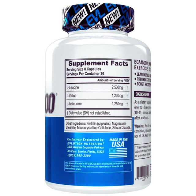 EVL Nutrition BCAA 5000 Capsules